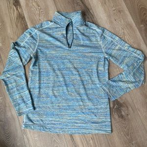 Lululemon Men’s L Surge Warm 1/2 zip Space Dye Blue